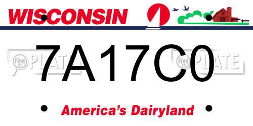 7A17C0 Wisconsin License Plate
