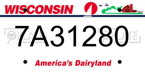 7A31280 Wisconsin License Plate
