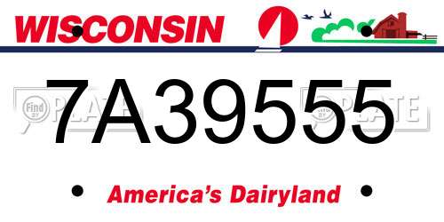 7A39555 Wisconsin License Plate
