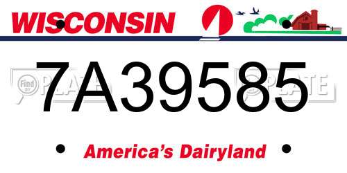 7A39585 Wisconsin License Plate