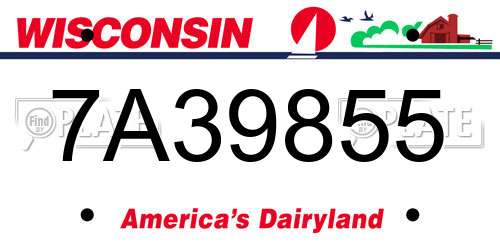 7A39855 Wisconsin License Plate