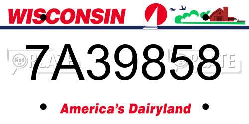 7A39858 Wisconsin License Plate