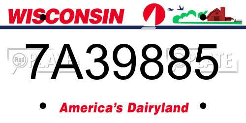 7A39885 Wisconsin License Plate