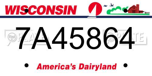 7A45864 Wisconsin License Plate