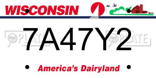 7A47Y2 Wisconsin License Plate