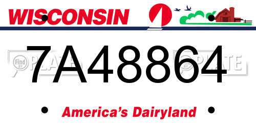 7A48864 Wisconsin License Plate