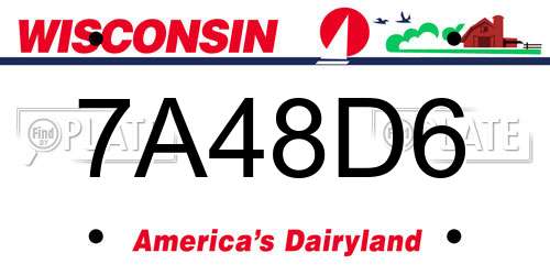 7A48D6 Wisconsin License Plate