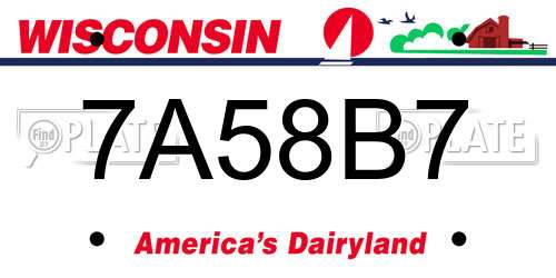 7A58B7 Wisconsin License Plate