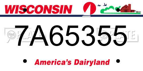 7A65355 Wisconsin License Plate