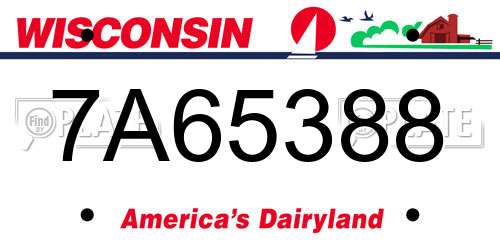 7A65388 Wisconsin License Plate