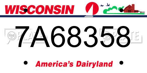 7A68358 Wisconsin License Plate