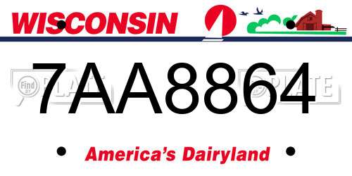 7AA8864 Wisconsin License Plate