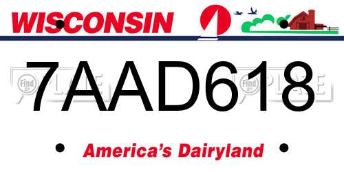 7AAD618 Wisconsin License Plate
