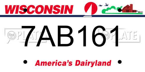 7AB161 Wisconsin License Plate