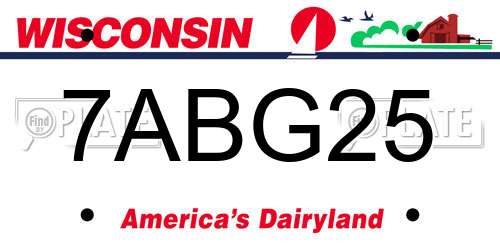 7ABG25 Wisconsin License Plate