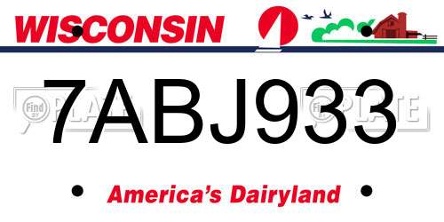 7ABJ933 Wisconsin License Plate