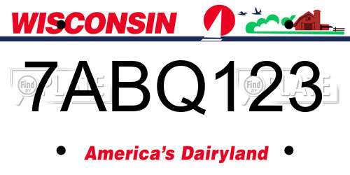 7ABQ123 Wisconsin License Plate