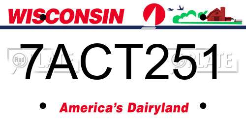 7ACT251 Wisconsin License Plate