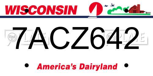 7ACZ642 Wisconsin License Plate