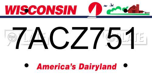 7ACZ751 Wisconsin License Plate