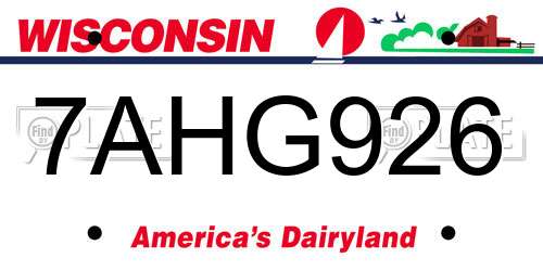 7AHG926 Wisconsin License Plate
