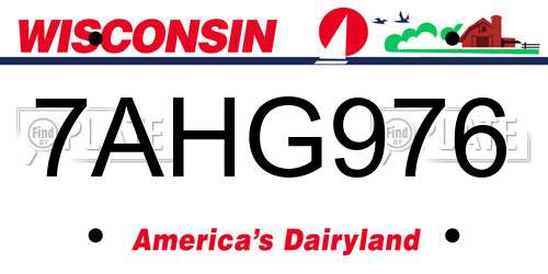 7AHG976 Wisconsin License Plate