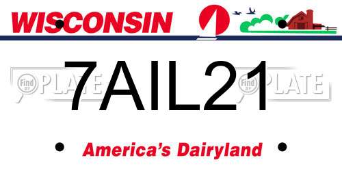 7AIL21 Wisconsin License Plate
