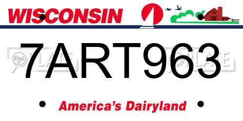 7ART963 Wisconsin License Plate