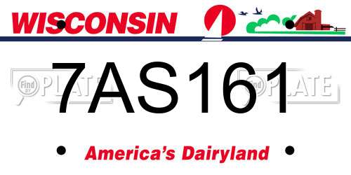 7AS161 Wisconsin License Plate