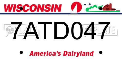 7ATD047 Wisconsin License Plate