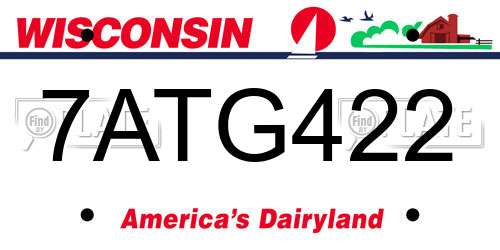 7ATG422 Wisconsin License Plate