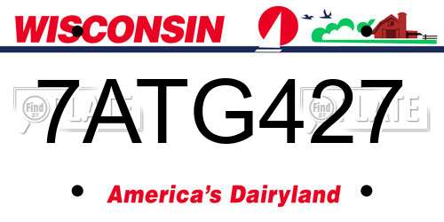 7ATG427 Wisconsin License Plate