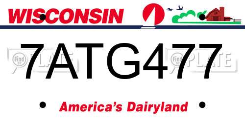 7ATG477 Wisconsin License Plate