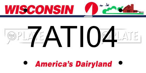 7ATI04 Wisconsin License Plate