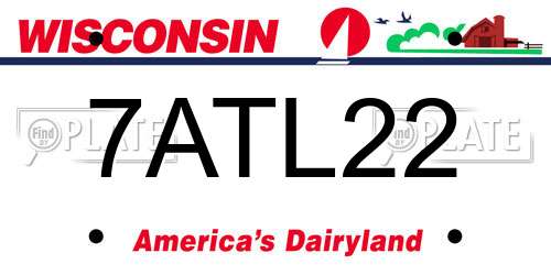 7ATL22 Wisconsin License Plate