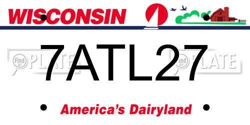 7ATL27 Wisconsin License Plate