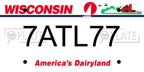7ATL77 Wisconsin License Plate