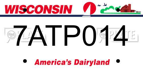 7ATP014 Wisconsin License Plate