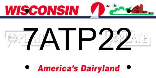 7ATP22 Wisconsin License Plate