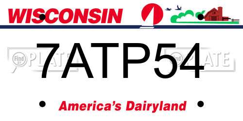 7ATP54 Wisconsin License Plate