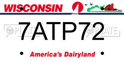 7ATP72 Wisconsin License Plate