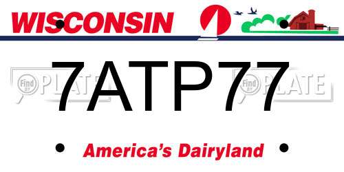 7ATP77 Wisconsin License Plate