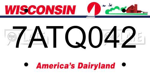 7ATQ042 Wisconsin License Plate