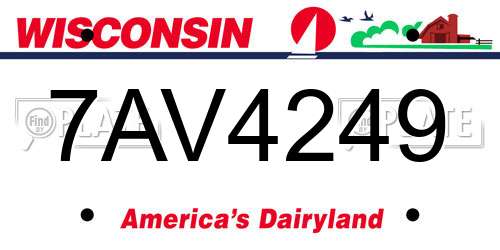 7AV4249 Wisconsin License Plate