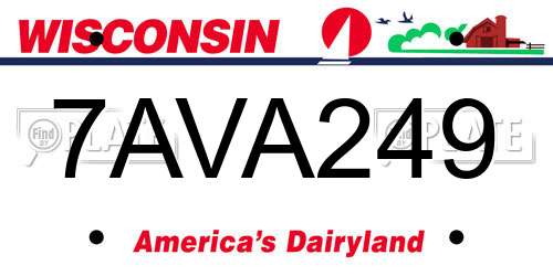 7AVA249 Wisconsin License Plate