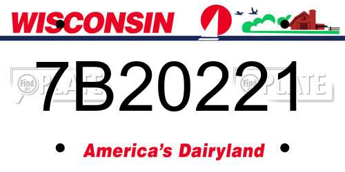7B20221 Wisconsin License Plate