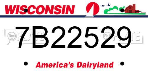 7B22529 Wisconsin License Plate