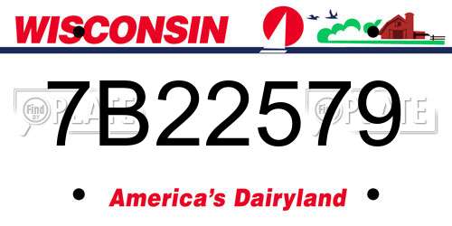7B22579 Wisconsin License Plate