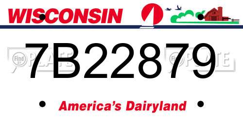 7B22879 Wisconsin License Plate