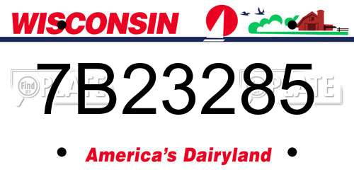 7B23285 Wisconsin License Plate